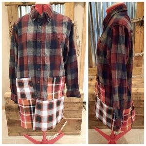 Upcycled Plaid Flannel Duster Shirt Coat M One Of A Kind Long Coat